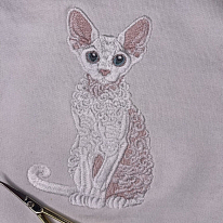 Дизайн для вышивки «Кот Девон-рекс»