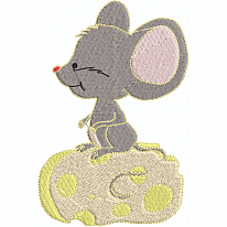 Дизайн для вышивки «Мышонок на сыре»