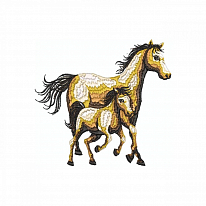 Дизайн для вышивки «Лошадь с жеребёнком»