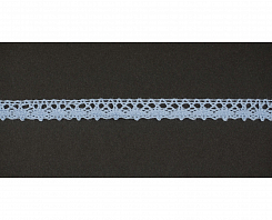 Кружево вязаное хлопковое Alfa AF-015-040 10 мм голубой