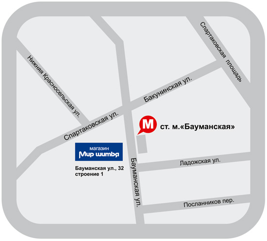 Карта метро бауманская