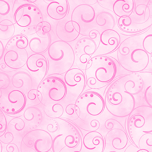 Ткань хлопок пэчворк розовый, завитки, Benartex (арт. 9705W-01)