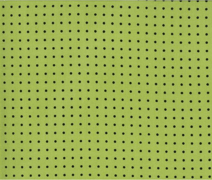 Ткань хлопок пэчворк зеленый, горох и точки, Moda (арт. 1736-20)