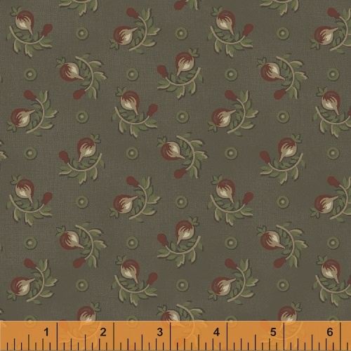 Ткань хлопок пэчворк болотный, цветы фактура, Windham Fabrics (арт. 243600)