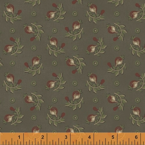 Ткань хлопок для пэчворка болотный, цветы фактура, Windham Fabrics (арт. 243600)
