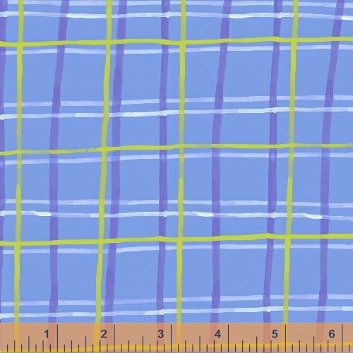 Ткань хлопок для пэчворка зеленый синий голубой, клетка, Windham Fabrics (арт. 120765)