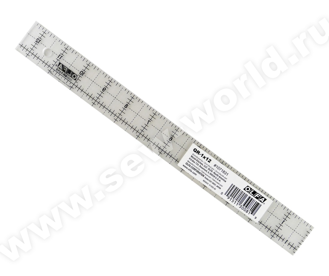 Линейка для пэчворка OLFA арт. QR-1*12 1,25 х 12,5" (3 х 31,7 см)