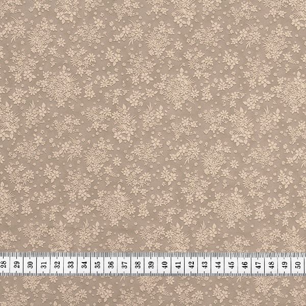 Ткань хлопок для пэчворка бежевый, цветы, ALFA (арт. AL-TX-BL-6)