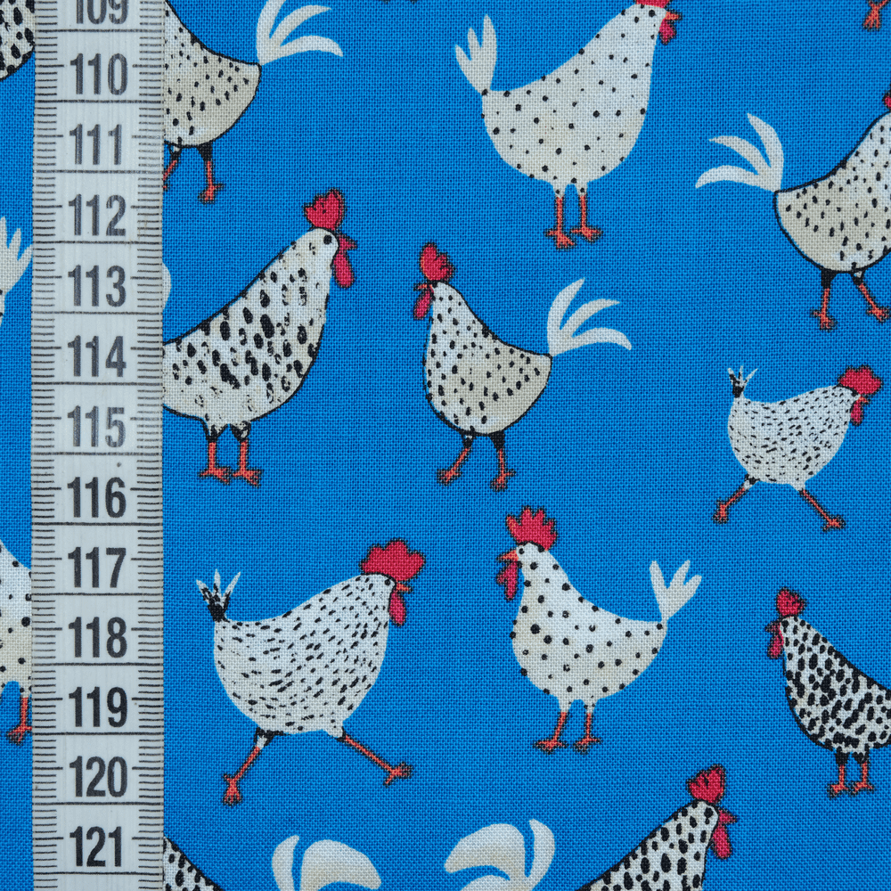 Ткань хлопок для пэчворка синий, птицы и бабочки ферма животные, Windham Fabrics (арт. 51859-1)