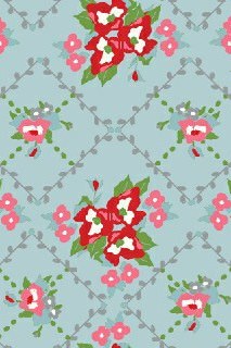 Ткань хлопок пэчворк голубой, цветы, Windham Fabrics (арт. 31763-2)