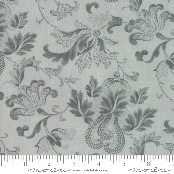 Ткань хлопок пэчворк серый, цветы, Moda (арт. 11149 14)