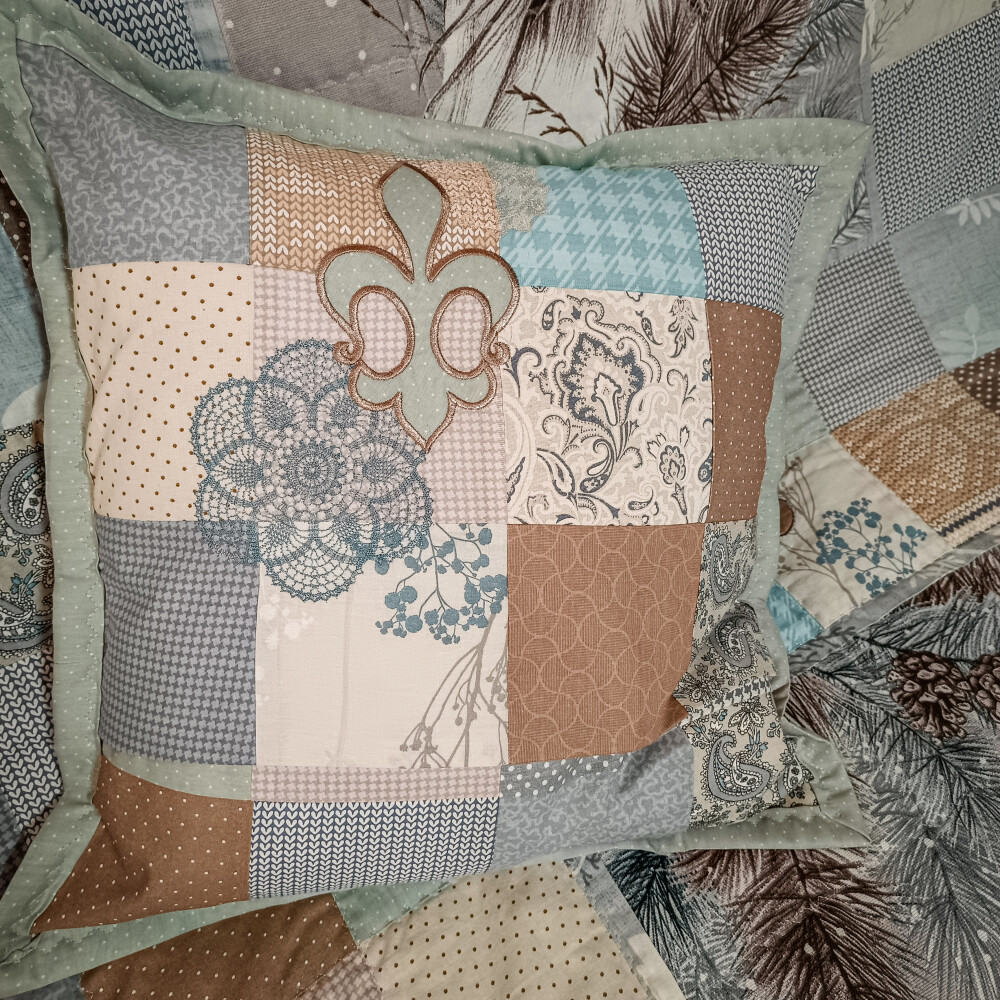 Комплект покрывало и подушка «Туманное утро»