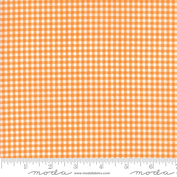 Ткань хлопок пэчворк оранжевый, клетка, Moda (арт. 22345 17)