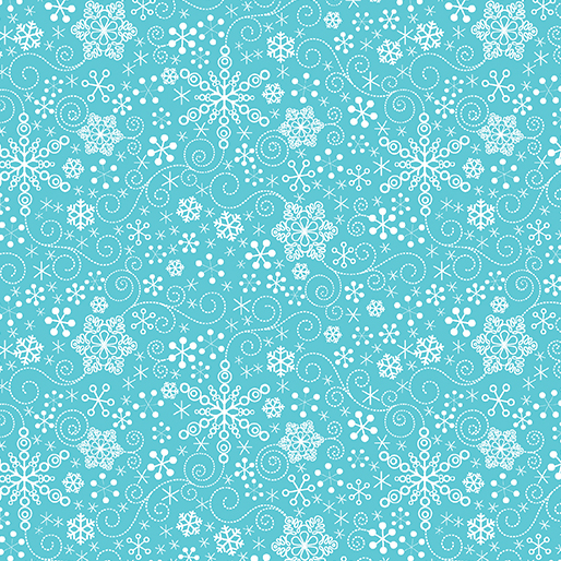 Ткань хлопок пэчворк голубой, новый год, Benartex (арт. 236591)