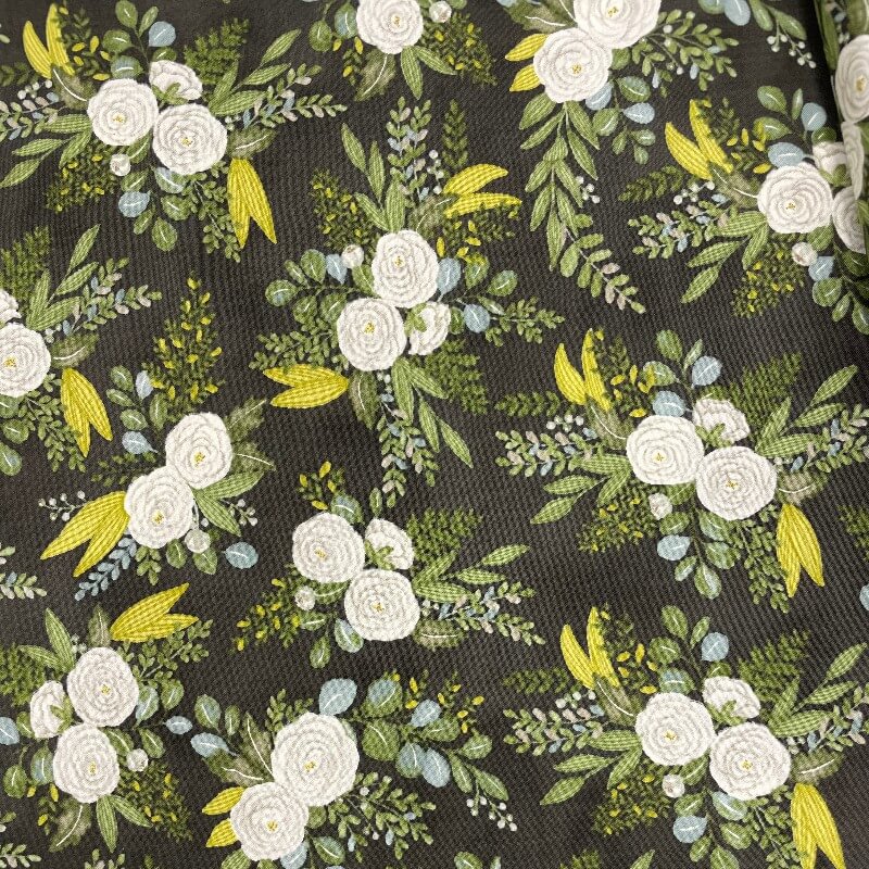 Ткань хлопок для пэчворка для одежды черный, цветы, Moda (арт. 56051 13)