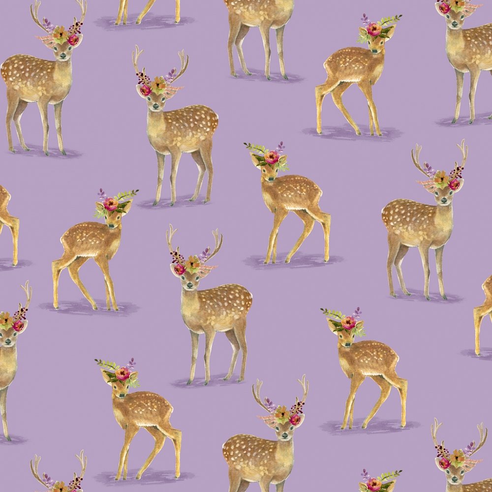 Ткань хлопок для пэчворка для одежды сиреневый, животные, Windham Fabrics (арт. 50788-1)