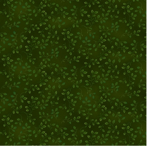 Ткань хлопок пэчворк зеленый болотный, флора, Henry Glass (арт. 7755-68)