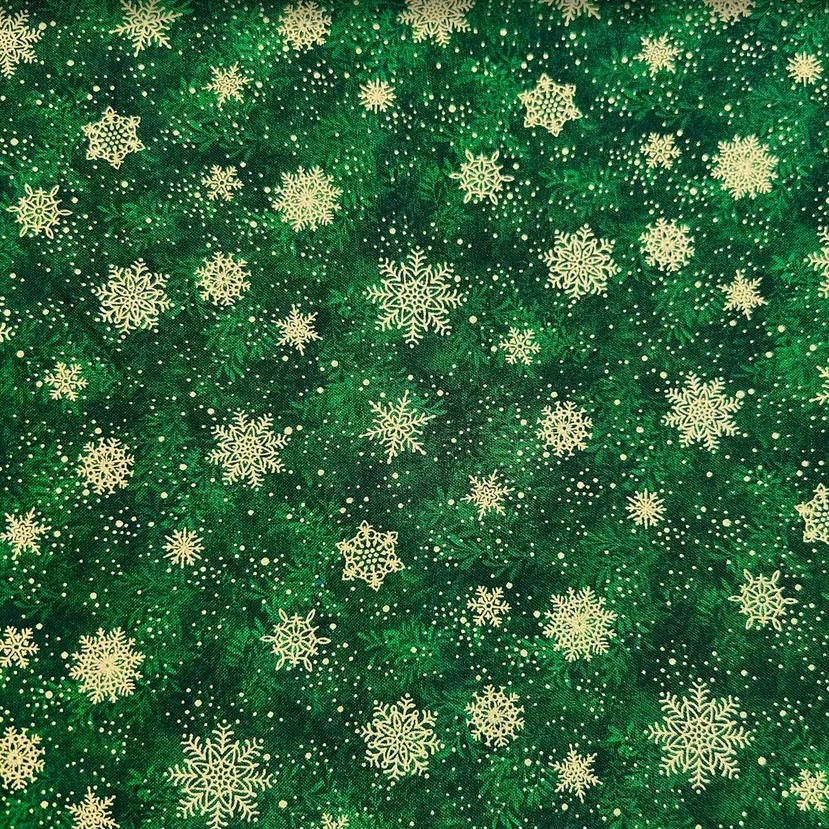 Ткань хлопок для пэчворка зеленый, новый год, Aurora (арт. AU-NY-252)