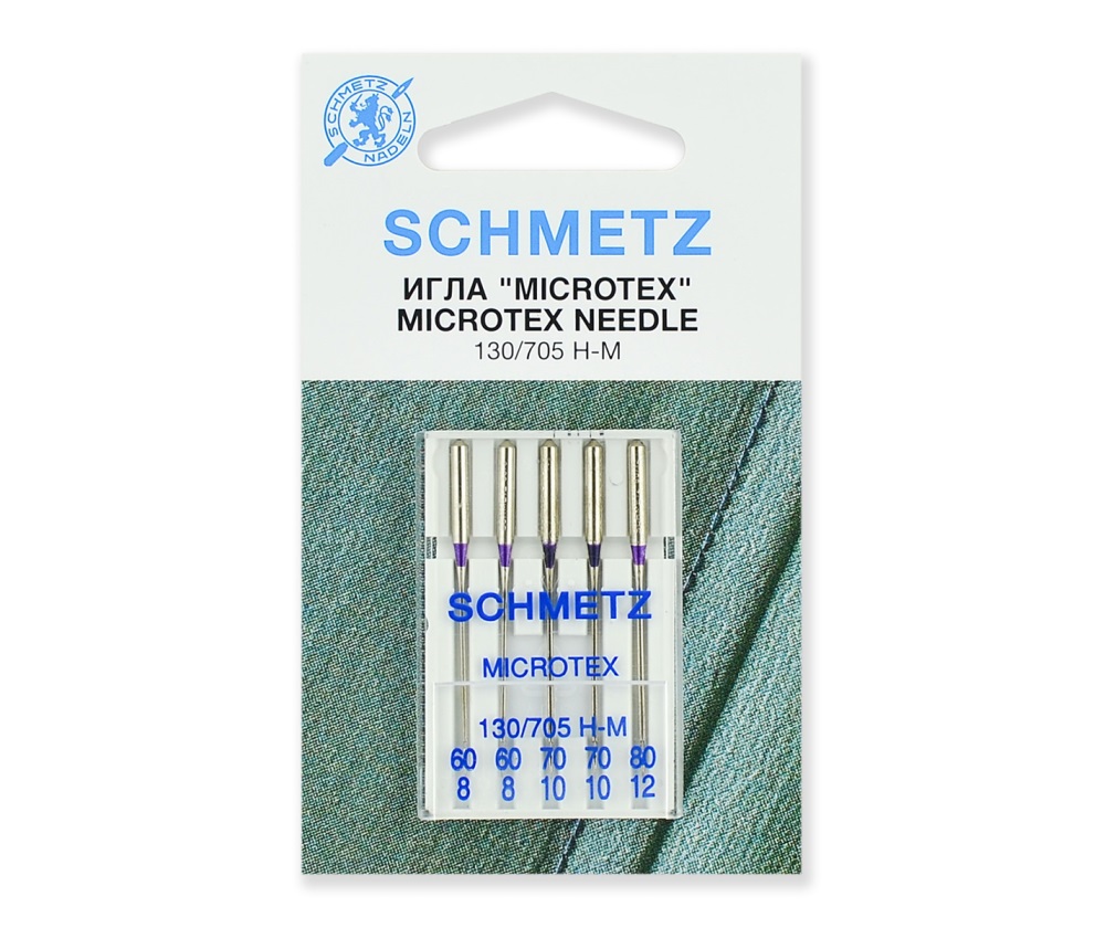 Иглы микротекс Schmetz № 60, 70, 80