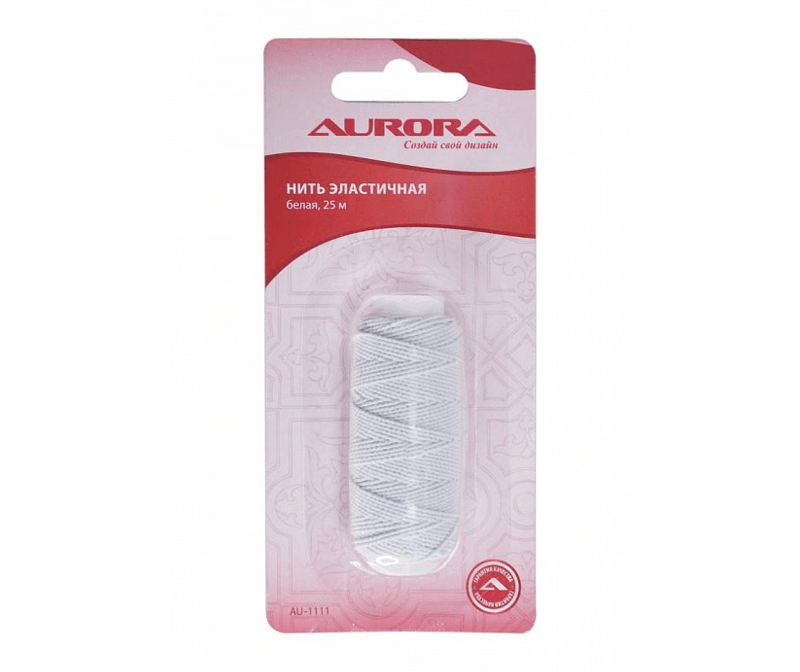 Нить эластичная (резинка) Aurora AU-1111 White 25 м