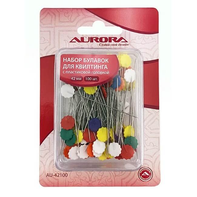Булавки портновские Aurora AU-42100 42 мм 100 шт.