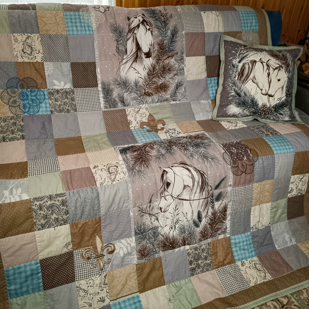 Комплект покрывало и подушка «Туманное утро»