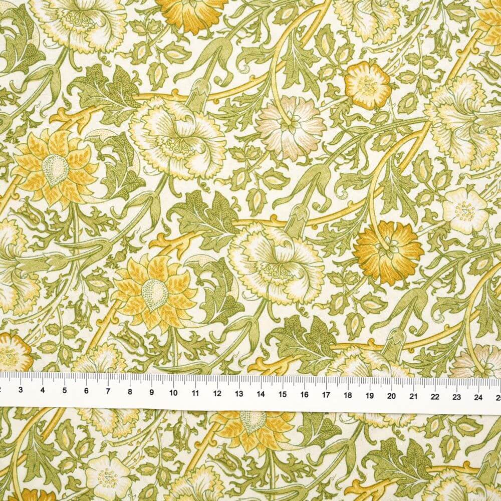 Ткань хлопок для пэчворка желтый, цветы, FreeSpirit (арт. PWWM076.SUNFLOWER)