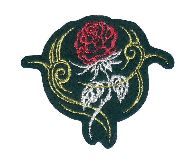 Нашивка «Роза-трайбл», металлизированный