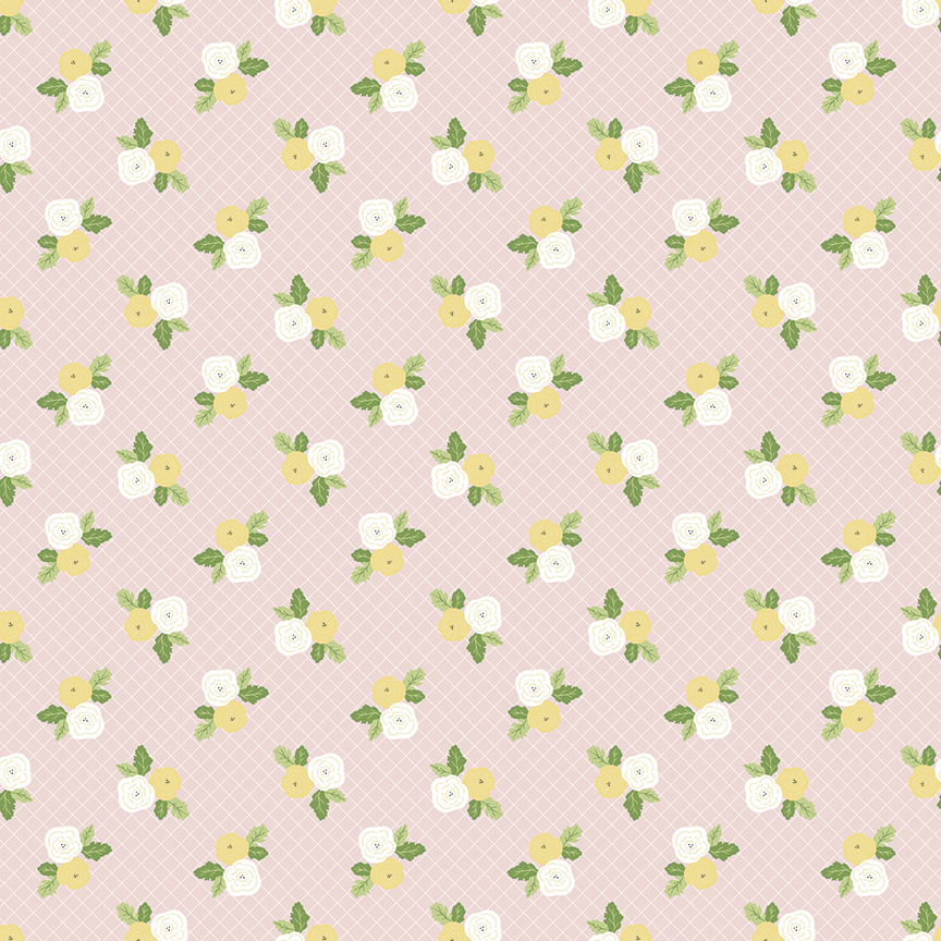 Ткань хлопок для пэчворка розовый, мелкий цветочек, Riley Blake (арт. C7223-PINK)