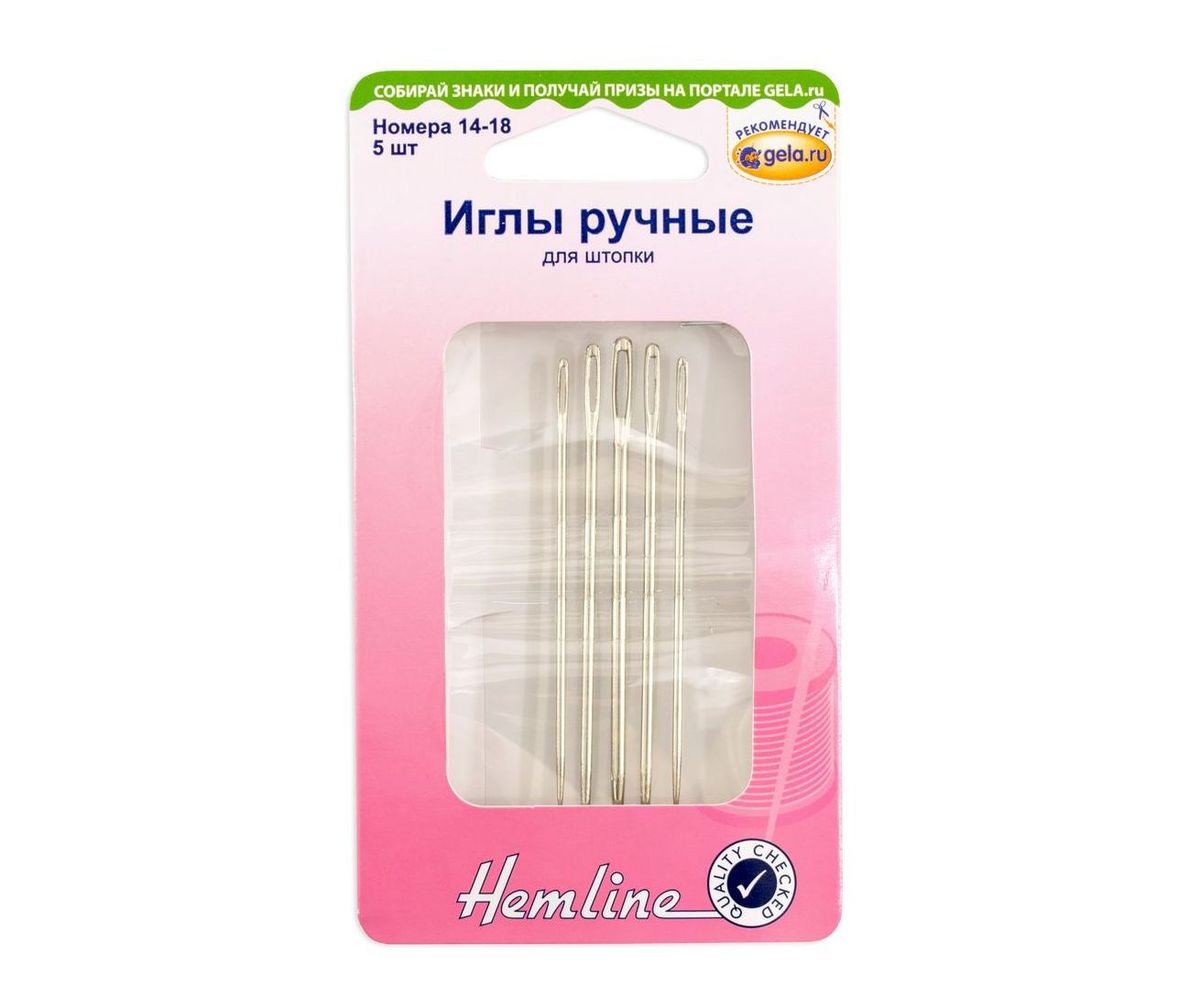 Ручные иглы штопальные Hemline арт. 204.1418 № 14-18, 5 шт.