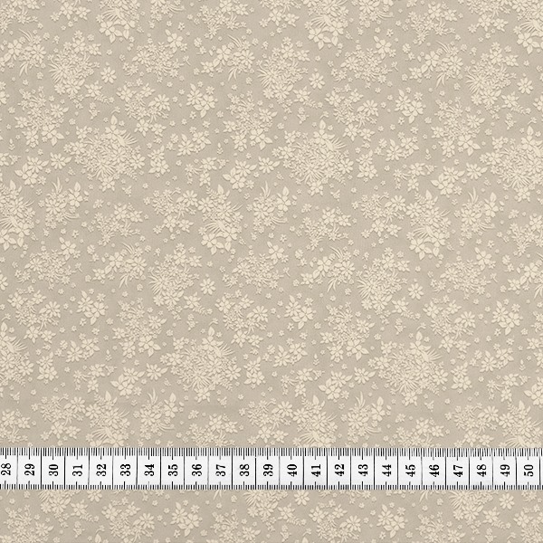 Ткань хлопок для пэчворка бежевый, цветы, ALFA (арт. AL-TX-BL-5)