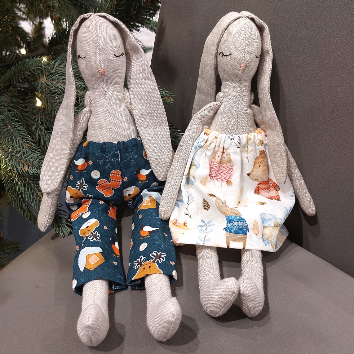 Игрушка «Зайка из льна»