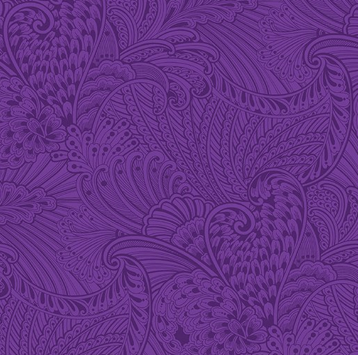 Ткань хлопок пэчворк фиолетовый, фактура флора, Benartex (арт. 10232-66)