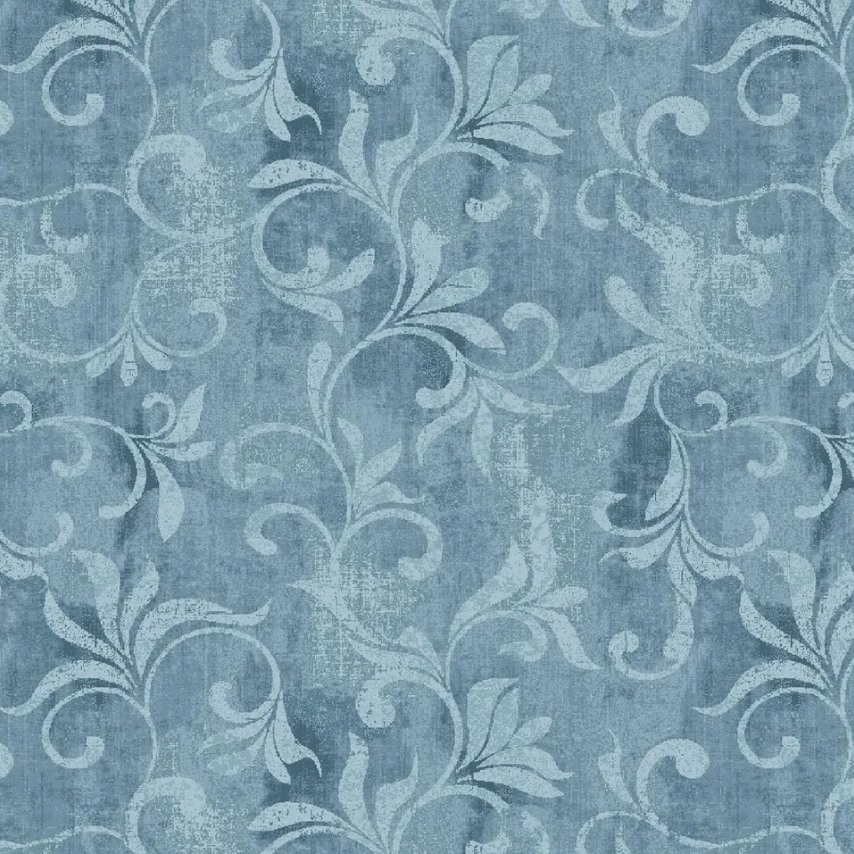 Ткань хлопок для пэчворка голубой, цветы, Blank Quilting (арт. 4076-11 Blue)
