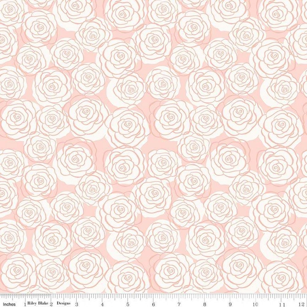 Ткань хлопок для пэчворка розовый, цветы, Riley Blake (арт. SC8162-BLUSH)