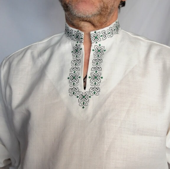 Рубашка мужская с вышивкой «Славянский стиль» белая