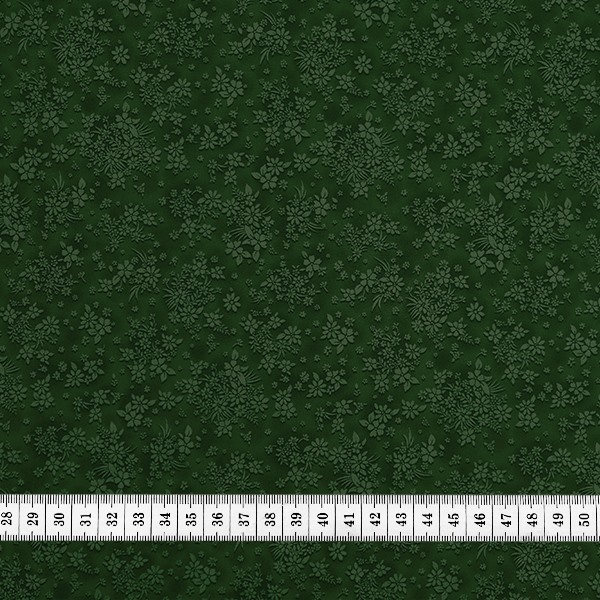 Ткань хлопок для пэчворка зеленый, цветы, ALFA (арт. AL-TX-BL-11)