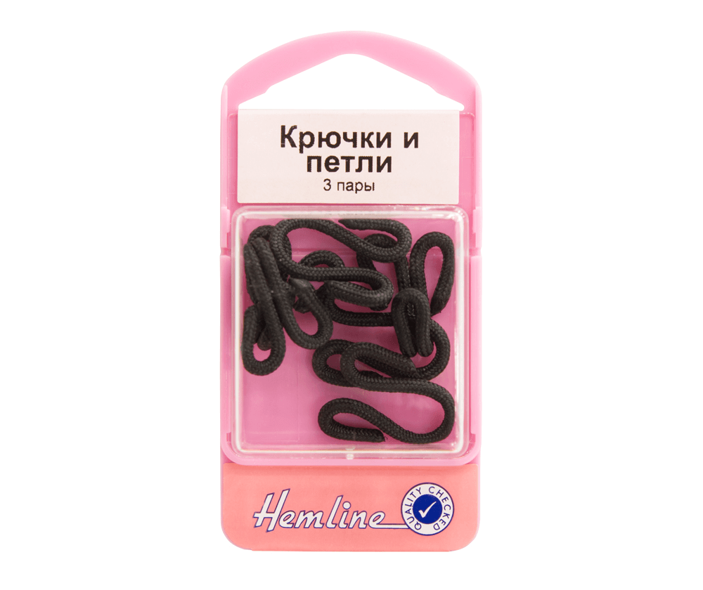 Крючки и петли пришивные Hemline арт. 402.BR оплетенные черный