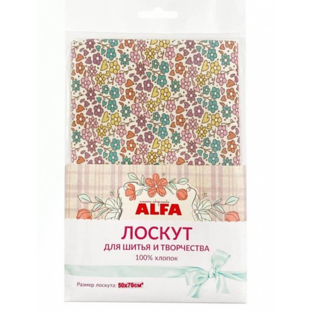 Ткань хлопок для пэчворка разноцветные, цветы, ALFA (арт. AL- 81169-397-L)