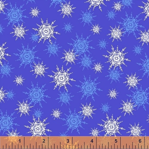 Ткань хлопок пэчворк синий, новый год, Windham Fabrics (арт. 41643-5)