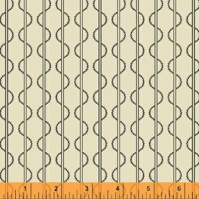 Ткань хлопок пэчворк бежевый, полоски завитки, Windham Fabrics (арт. 39719-1 Cream)