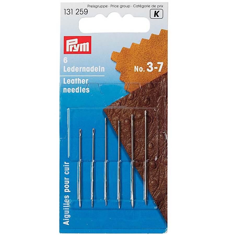 Ручные иглы для кожи Prym 131259 № 3-7, 6 шт.