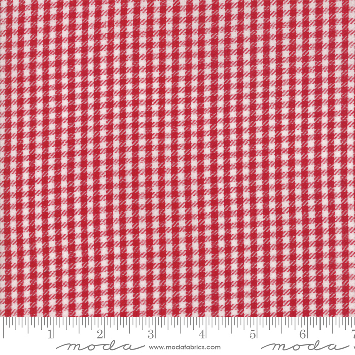 Ткань хлопок для пэчворка красный, клетка, Moda (арт. 255210)