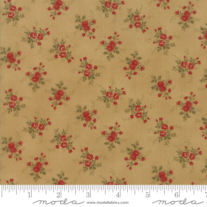 Ткань хлопок для пэчворка красный коричневый, , Moda (арт. 44185 12)