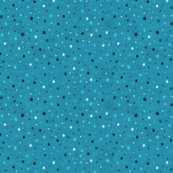Ткань хлопок пэчворк голубой, звезды, Stof (арт. 4512-918)