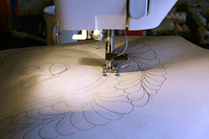 Швейная машина вышивает свободной стежкой