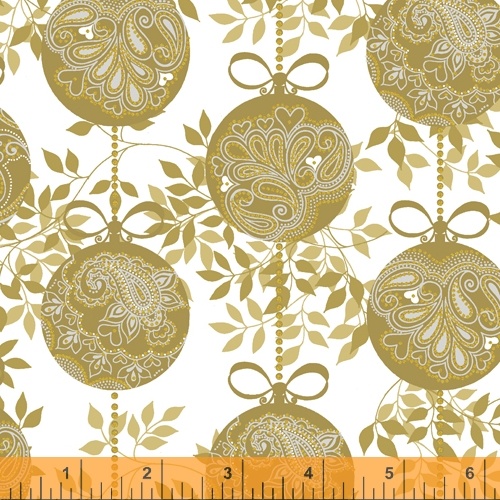 Ткань хлопок для пэчворка золото, новый год, Windham Fabrics (арт. 40301AM-1)