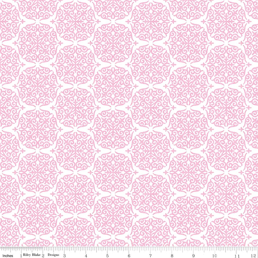 Ткань хлопок для пэчворка для одежды розовый, цветы, Riley Blake (арт. C7645-PINK)