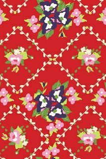 Ткань хлопок пэчворк красный, цветы, Windham Fabrics (арт. 31763-1)