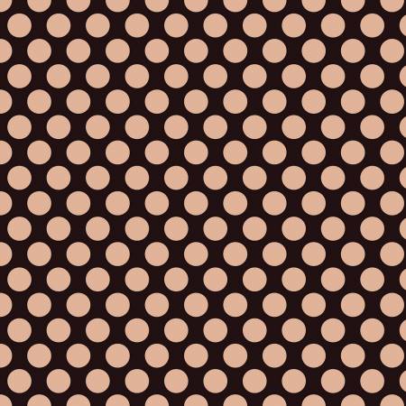 Ткань хлопок пэчворк коричневый, горох и точки, Riley Blake (арт. SC8635-BLACK)
